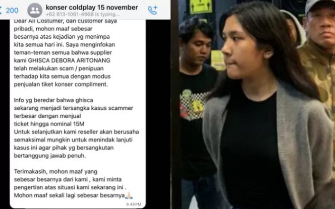 
					Profil dan Biodata Gischa Debora Aritonang Diduga Tipu Pembeli Tiket Konser Coldplay.