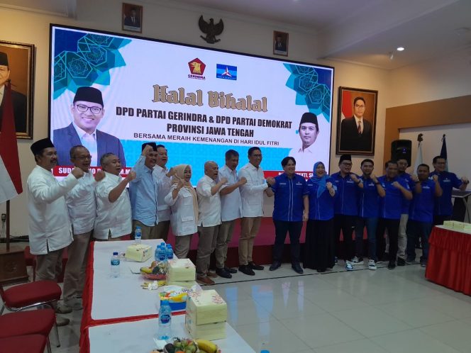 
					Halal Bihalal Partai Gerindra-Demokrat Provinsi Jawa Tengah, Minggu (29/4/2024).