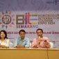Wakil Ketua Umum Bidang Promosi dan Pariwisata KADIN Jateng, Benita Eka Arijani (kiri), Kepala Bidang Pemasaran Pariwisata Disporapar Provinsi Jawa Tengah, Endro Wicaksa (tengah), dan CEO RajaMice sekaligus COO Teman Parekraf Nasional (Tepanas), Panca R Sarungu (kanan).