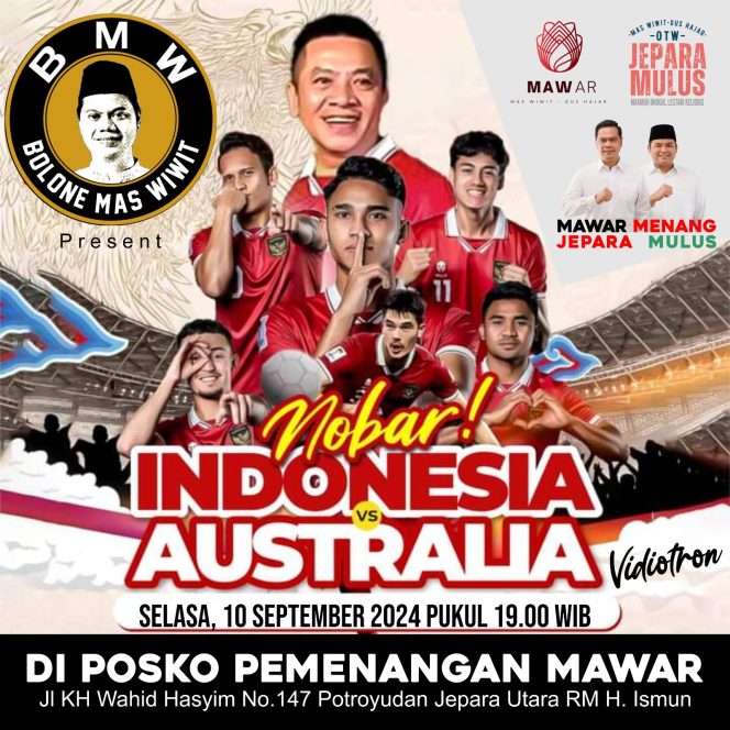 
					Warga Jepara Merapat, Ada Nobar Timnas Indonesia vs Australia di Posko Mawar