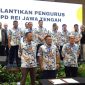 Harmawan Mardiyanto (depan tengah) terpilih menjadi Ketua Dewan Pengurus Daerah (DPD) Real Estate Indonesia (REI) Jawa Tengah periode 2024-2027 secara aklamasi, dalam Musda XIV DPD REI Jateng Rabu (18/9) di Semarang.