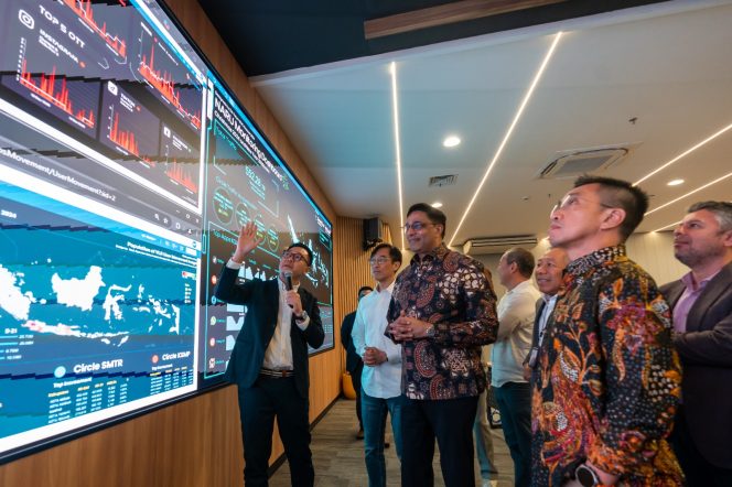 
					Penampakan ruang DIOC (Digital Intelligence Operation Center) yang berfungsi untuk memonitor dan menjaga performa jaringan secara real-time, memastikan pengalaman digital yang mengesankan bagi pelanggan setiap hari selama 24 jam penuh.