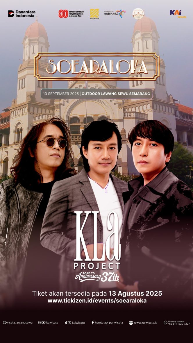 
					KAI Wisata Hadirkan KLa Project di Semarang, dalam Konser Eksklusif di Lawang Sewu