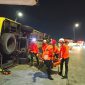 15 Tewas dalam Tragedi Nataru: Bus Muatan 34 Penumpang Terguling di Simpang Susun Tol Krapyak Semarang