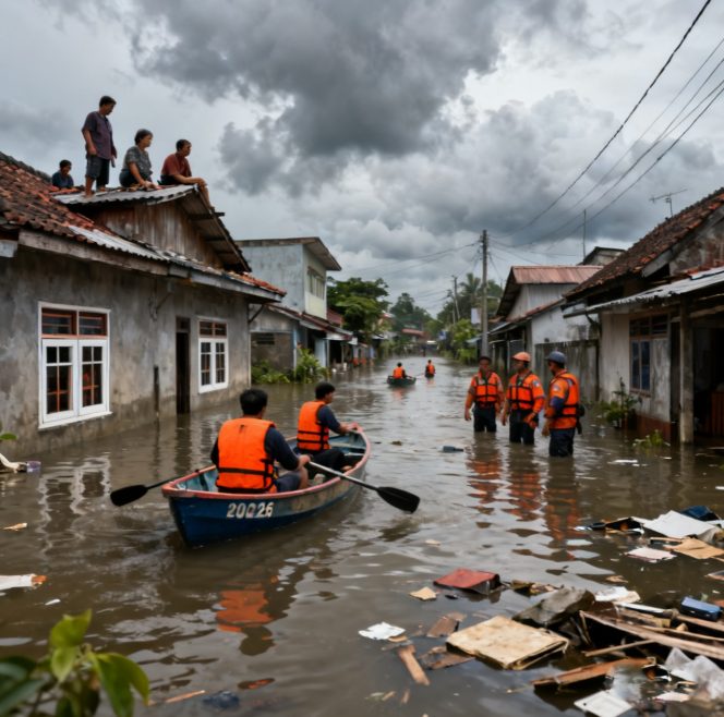
					Banjir Sungai Comal Rendam 4 Kecamatan di Pemalang, 92 Jiwa Mengungsi