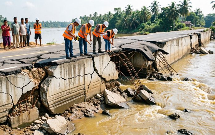 Tanggul Sungai Silandak Semarang jebol 41 meter