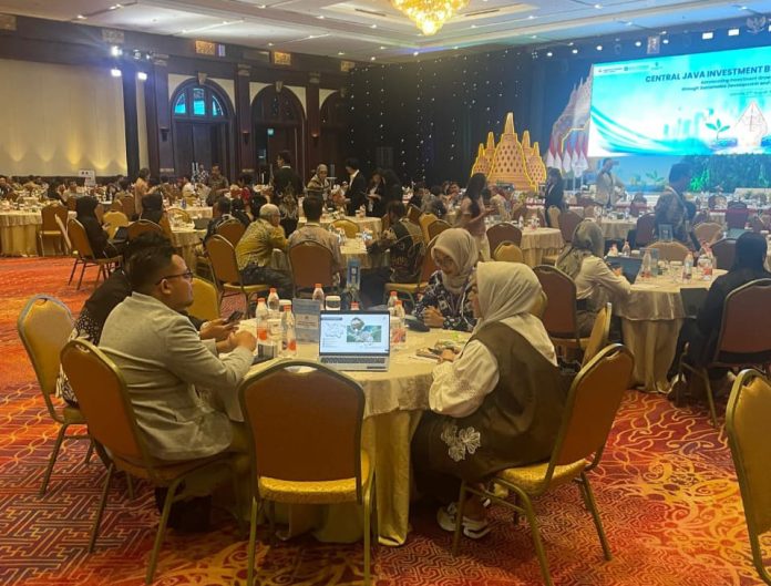 Suasana Central Java Investment Business Forum (CJIBF) 2026 yang digelar Pemerintah Provinsi Jawa Tengah bersama Kantor Perwakilan Bank Indonesia Provinsi Jawa Tengah di Birawa Assembly Hall, Hotel Bidakara Jakarta, Kamis (27/8/2026).